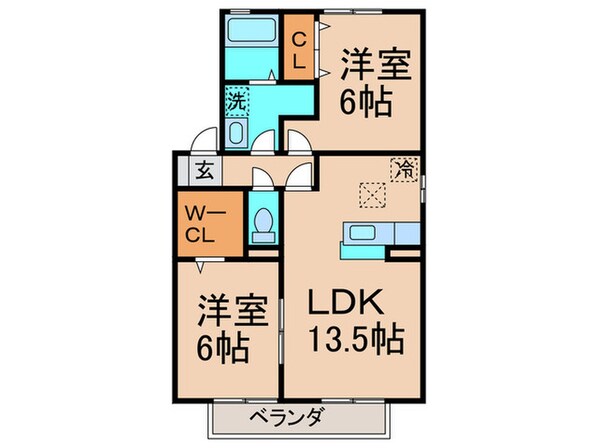 シャトン黒川Ａ棟の物件間取画像